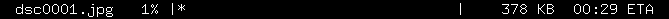 Progress bar at 1%